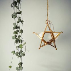 Star shaped hanging tea light holder